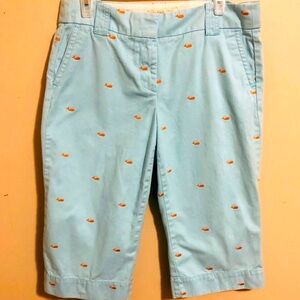J. Crew Whale Embroidered Cropped Pants 8